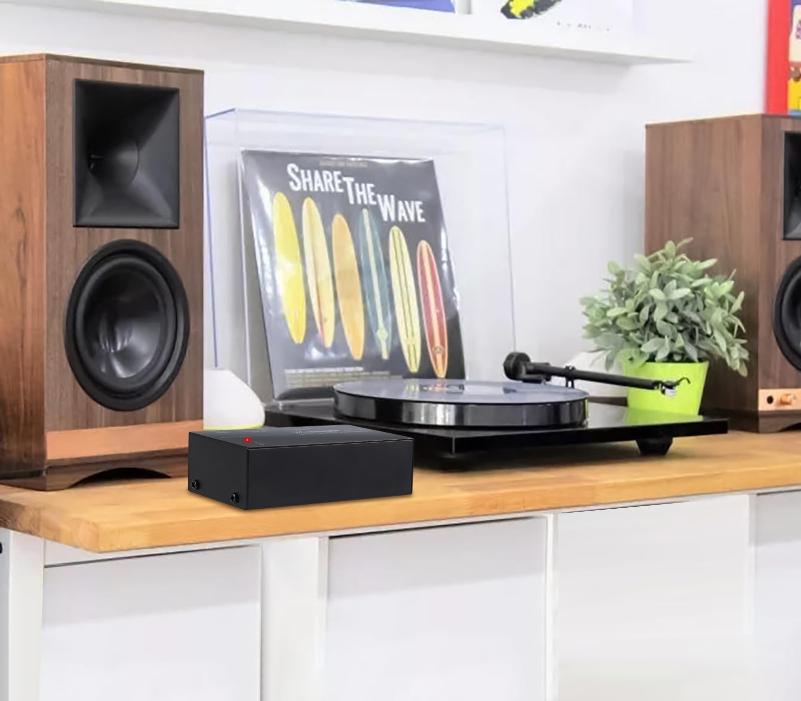 LiNKFOR Vorverstärker Phono-Vorverstärker für Plattenspieler Audiophiler Hochkompakt Phono mit Niveau Kontrollen Eingang & Ausgabe Schnittstellen