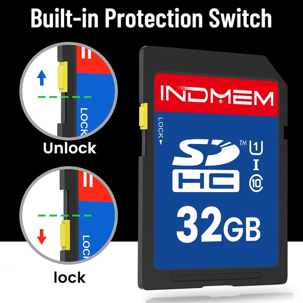 32 GB SD-Karte (3 Stück), C10 SDHC UHS-I Speicherkarten U1 Klasse 10 High-Speed Full 4K HD Video kompatibel mit digitalen Point-and-Shoot Kameras, HD-Camcordern, DSLR und PC