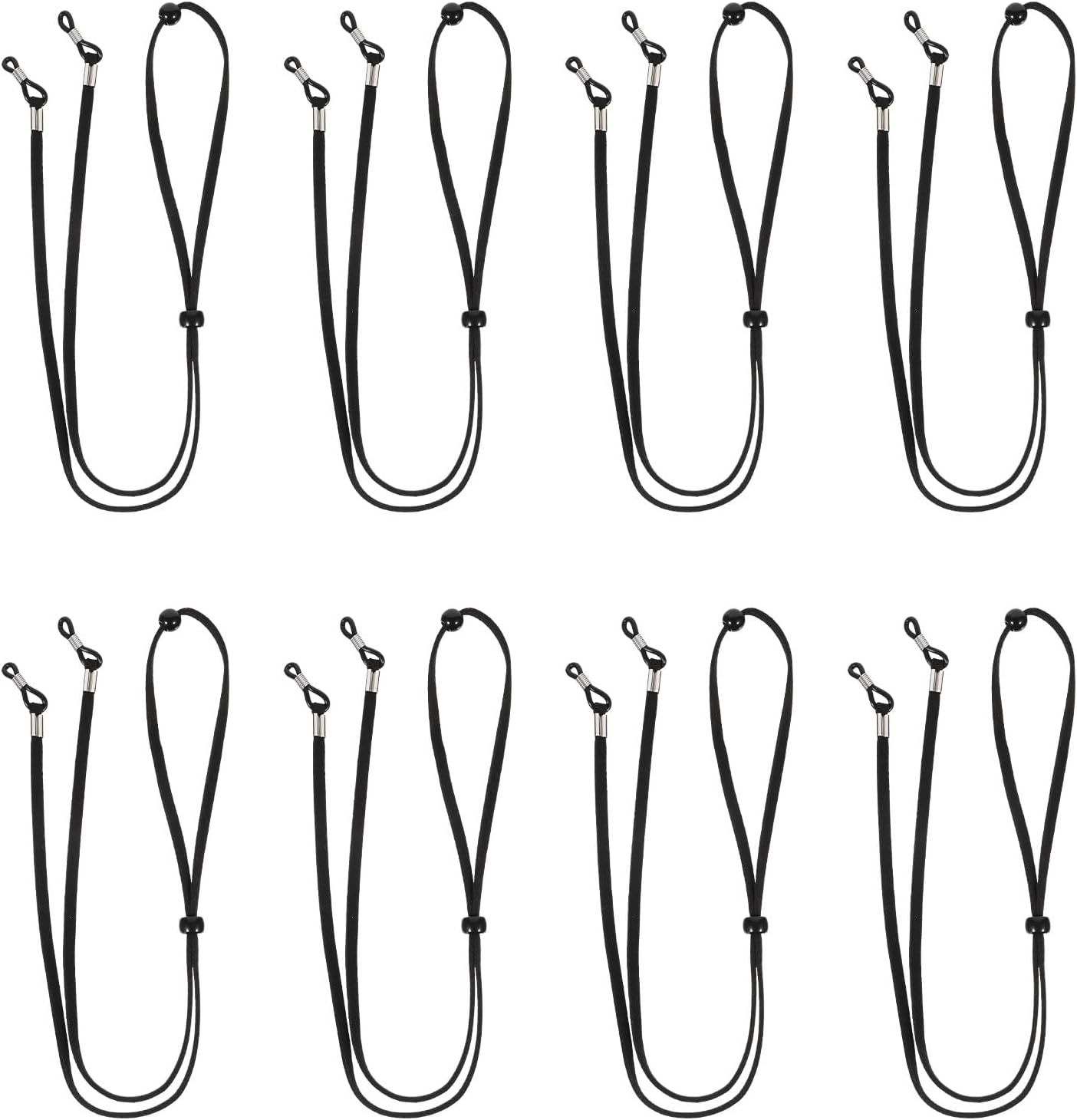 Toddmomy 8pcs Black Cloth Eyeglass Chains Eyewear Retainer Rope Glasses Lanyard Strap for Men and Women Safety Eyewear Holder Neck Cord