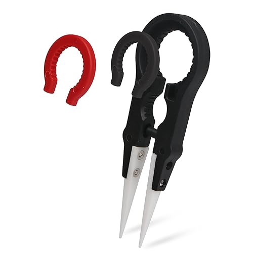 Miniatura 3 de DROK micro pinzas de precisión con punta de cerámica zirconio, resistentes al calor, pinzas antimagnéticas para ajustar y envolver bobinas