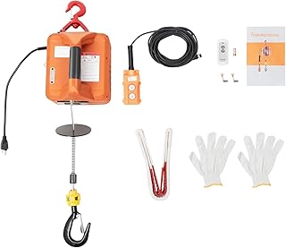 3 in 1 Electric Hoist Winch 660 lbs, 38ft Traction Distance Portable Power Electric Lift 16ft/min with 360Â° Rotating Hook for Lifting Bicycles, Kayaks, Groceries, and Lumber