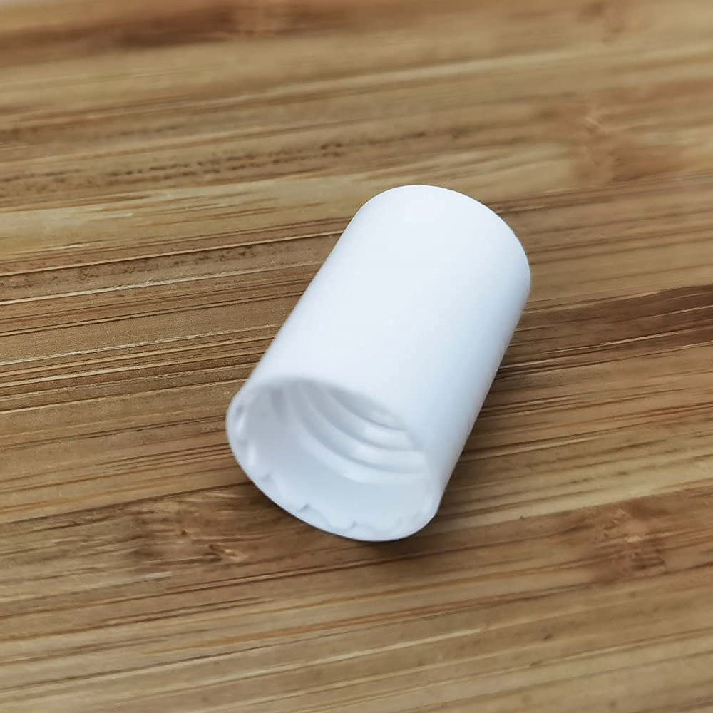 50 szt. butelek z białego szkła – 5 ml, idealne do olejów i podróży, zawiera pokrywki