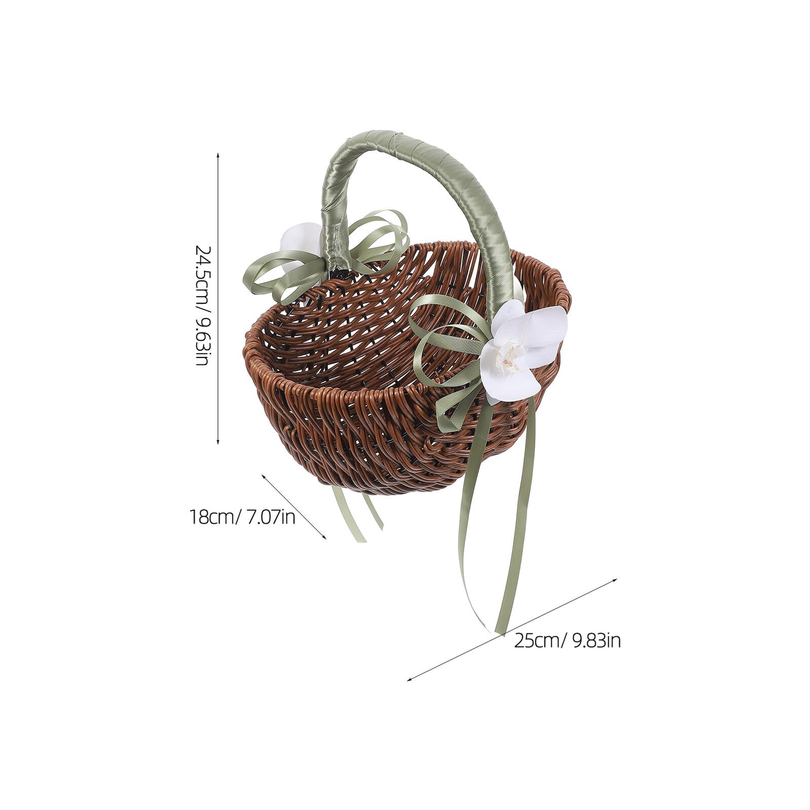 Handgefertigter Hochzeitsblumenkorb aus Kunststoff und Rattan Leicht und Verschleißfest für Blumenmädchen bei Strandhochzeiten oder Events