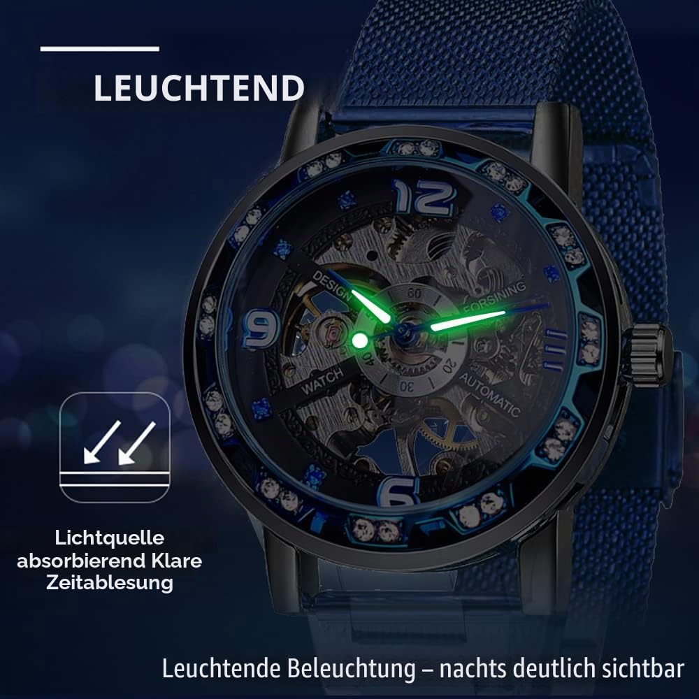 Herren Skelett Mechanische Armbanduhr Automatik Mechanische Uhren Keine Batterie Edelstahl Metall Uhren für Herren