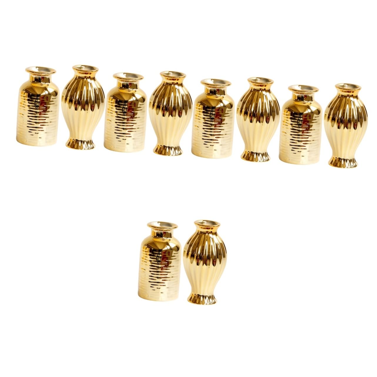 Alipis10 Pcs Small Golden Vase Norse Decor Nordic Decor Gold Decor Vase for Flowers Vintage Vase Cylinder Vase Large Vase Small Black Vase Plants Decor Vases Bulk White Porcelain