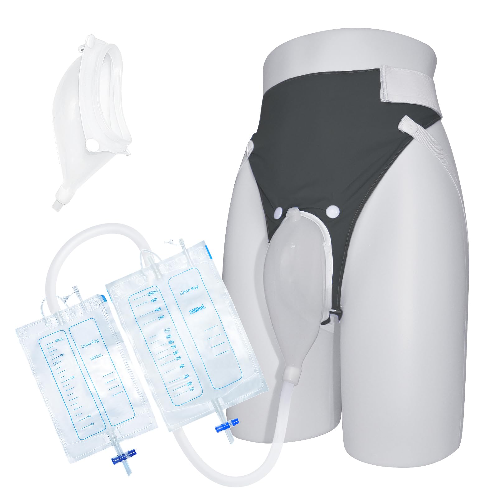 Photo 1 of Wearable Urine Collector for Men External Catheter for Men with Secure Wearing Design Soft Material Flexible Tube for Discreet Daily Use, Elderly Men Grey