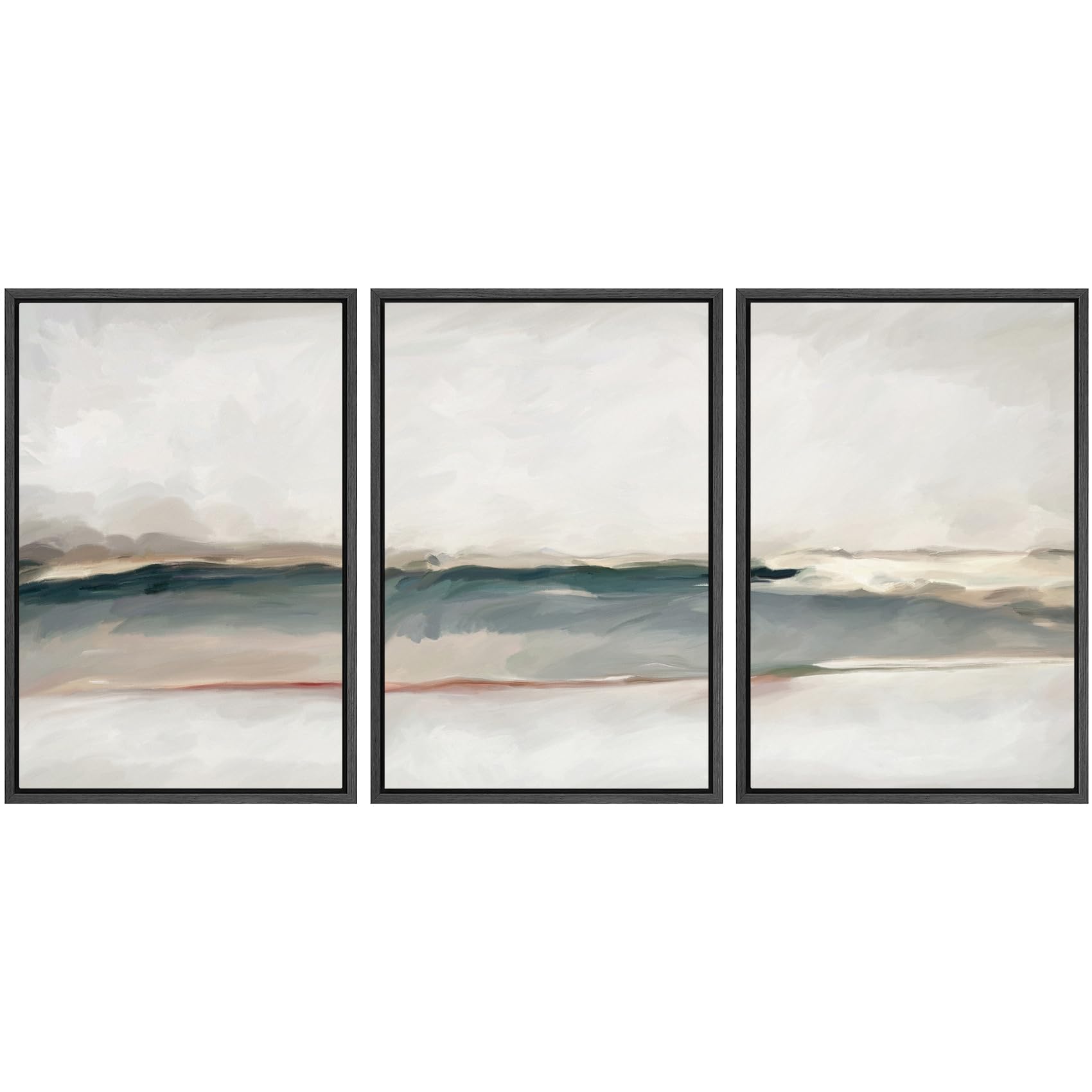 SIGNWIN Framed Canvas Print Wall Art Set Coastal Serenity Abstract Seaside Illustrations Modern Art Decorative Rustic Calm/Zen for Living Room, Bedroom, Office - 24"x36"x3 Natural — view 30