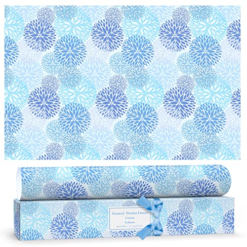 STRN Drawer Liners for Dresser, Baby Powder Scented Fragrant Drawer Liner 12 Sheets, Non-Adhesive Drawer Paper Liner for Bedroom Shelf Closet, Shoe Chest Folded - Baby Powder 12