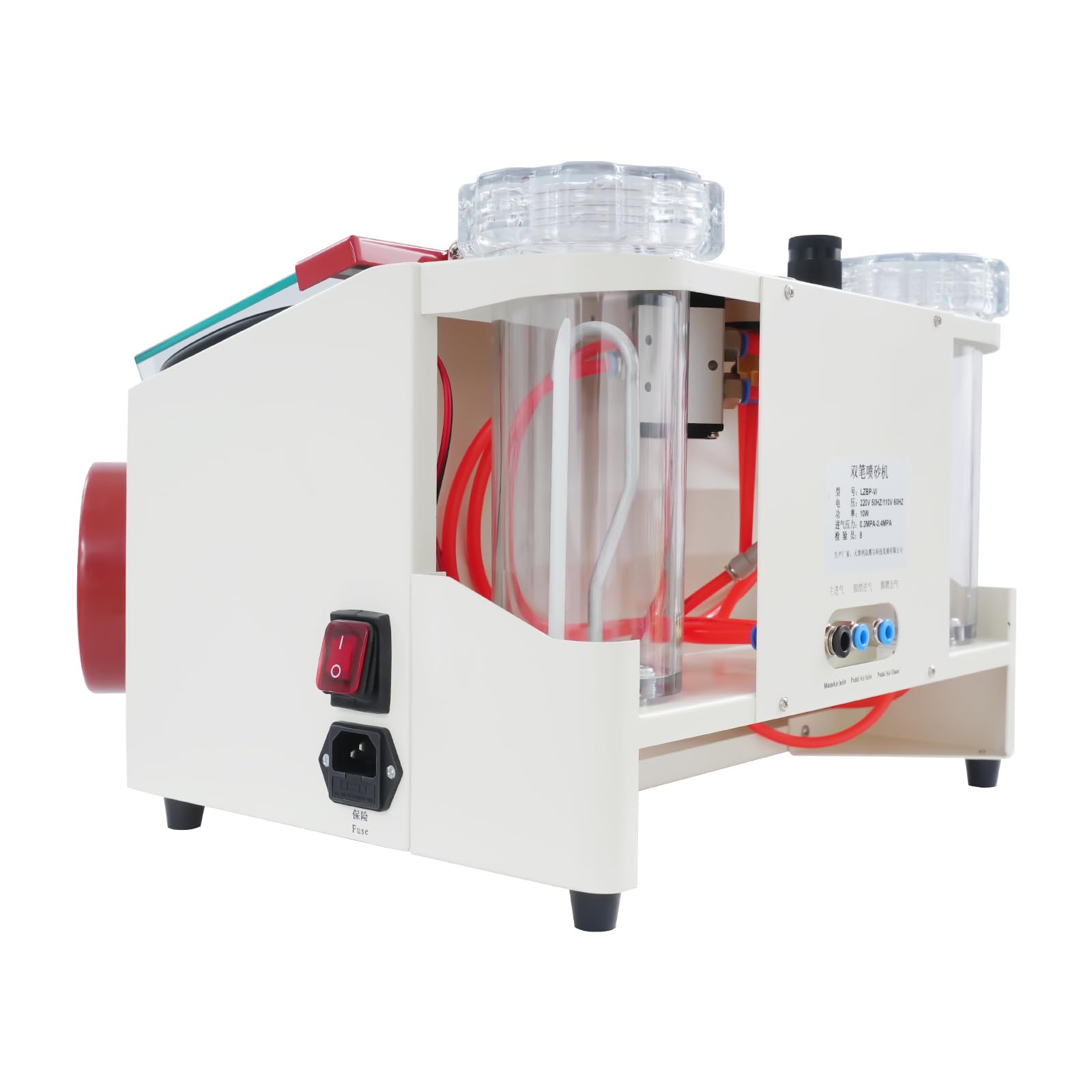 Cabina sabbiatrice, Dental Lab sabbiatrice 220 V Dental Lab sabbiatrice a doppio perno con finestrella, tecnica dentale, lucidatura dentale