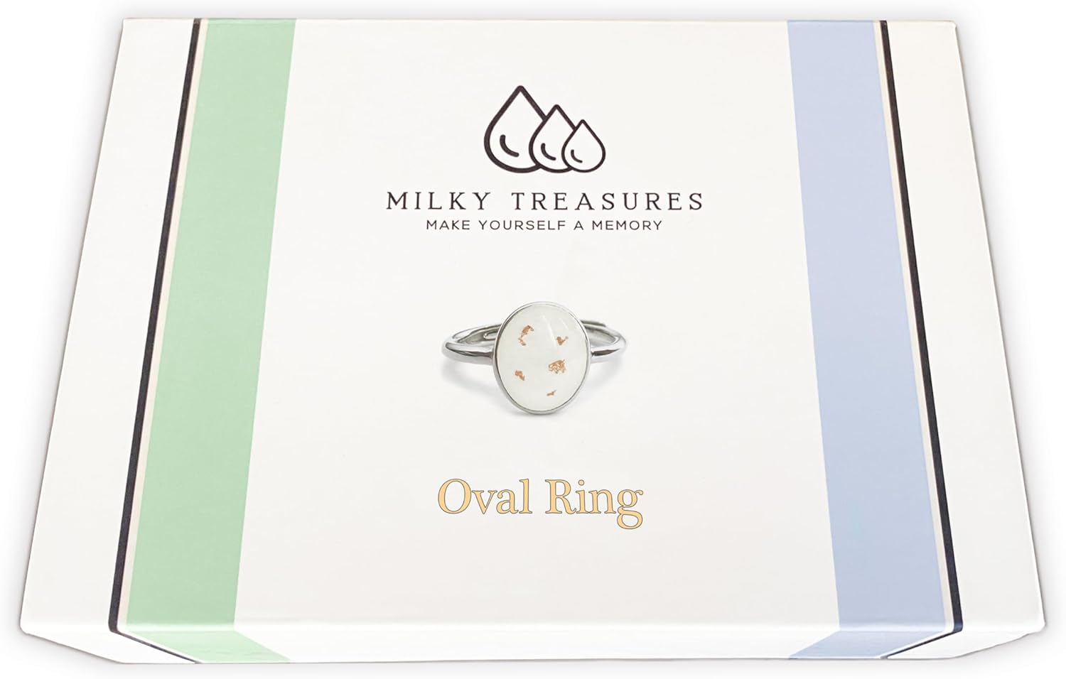 Oval Ring DIY Breastmilk Jewelry Making Kit | Adjustable Size 6 to 10 | Breastfeeding Keepsake | New Mom Gifts | Baby Shower Registry | 925 Sterling Silver | Lactation (Full Kit)