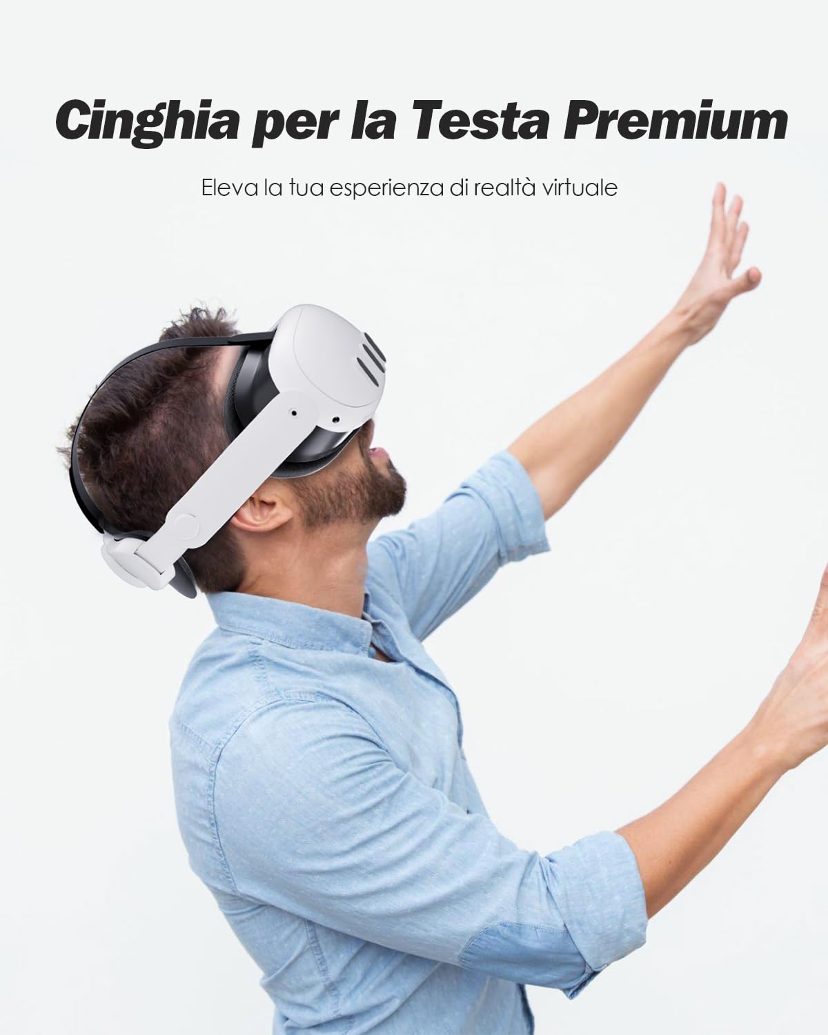 SUPERUS Cinturino per Testa per Meta Quest 3S/Quest 3 - Head Strap Sostitutiva per Quest 3S/Quest 3, VR Accessori per Meta Quest 3S/Quest 3 - Comfort Migliorato, Riduzione della Pressione sulla Testa