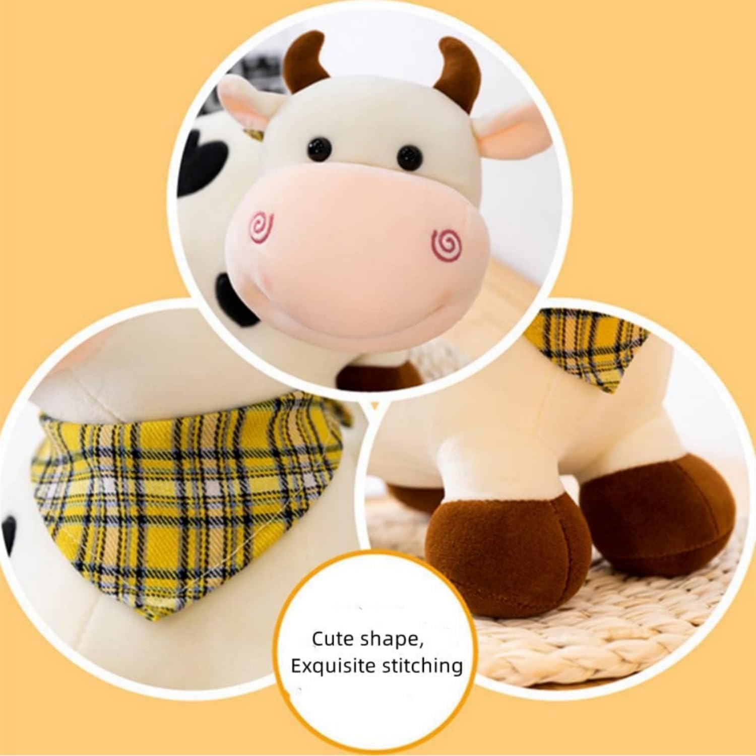 XZJMY Cow Plush Toy, 10.2in Soft Stuffed Animal Pillow for All Ages image 5