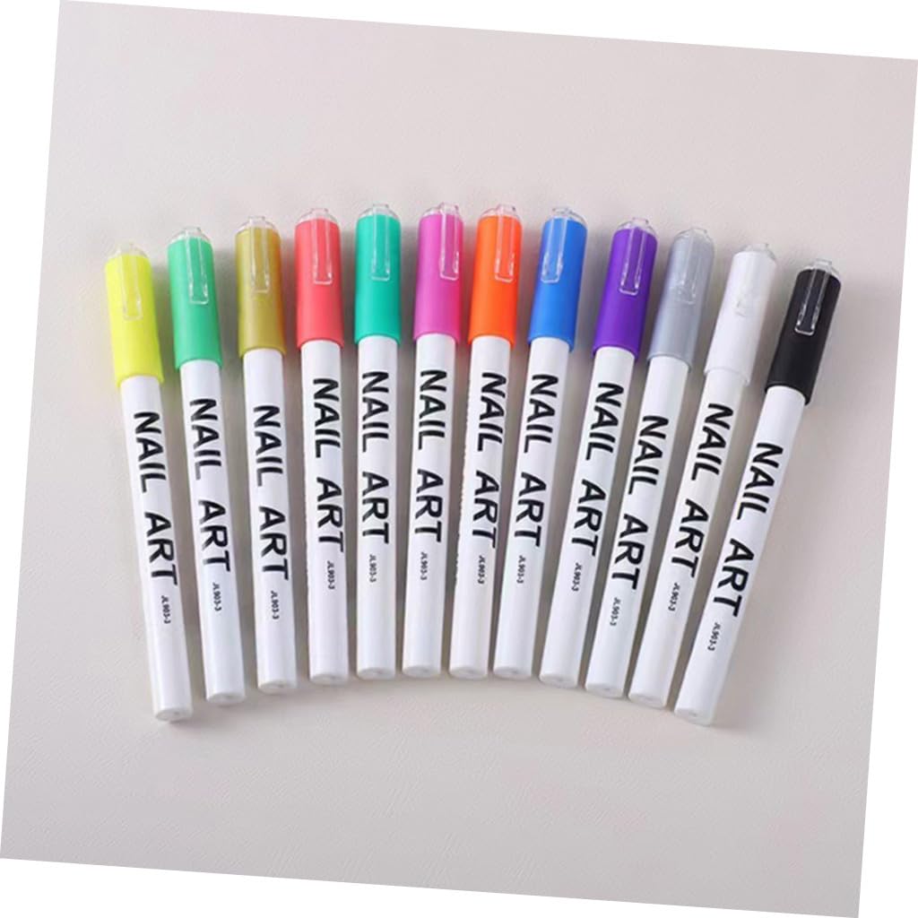 12pcs Nail Art Pen Set Nail Line Drawing Tool Smooth Tip Diy Colors Girl Manicure