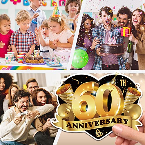 Zbbfscsb 15 Pack 60Th Anniversary Heart Shape Filled Invitations With Envelopes, 60Th Wedding Anniversary Party Invitation Card, 60Th Together Party Invitations #TOP4