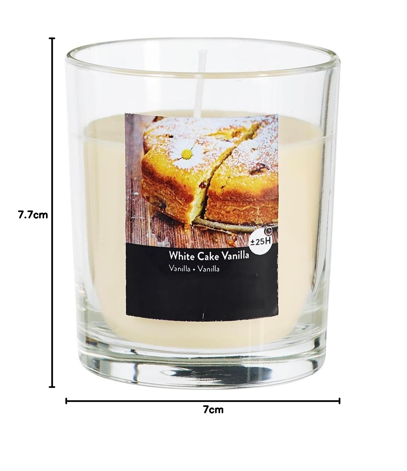Świeca zapachowa w słoiku – świeca, adwentowa, zapach do pomieszczenia – bez sadzy – czas palenia: 25 godz. – wiele aromatów zapachowych – 7,0 x 7,7 cm (kremowy – zapach: wanilia)