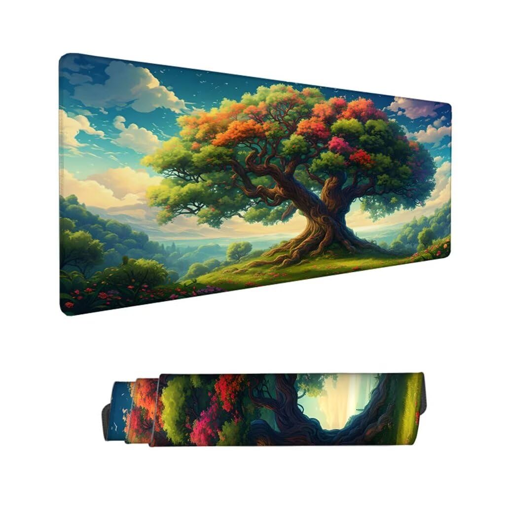 Podkładka pod mysz na biurko, podkładka pod mysz XXL 1200 x 600 x 3 mm, krajobrazowa podkładka pod mysz dla graczy, antypoślizgowa podkładka pod mysz dla graczy, podkładka pod mysz z przeszytymi
