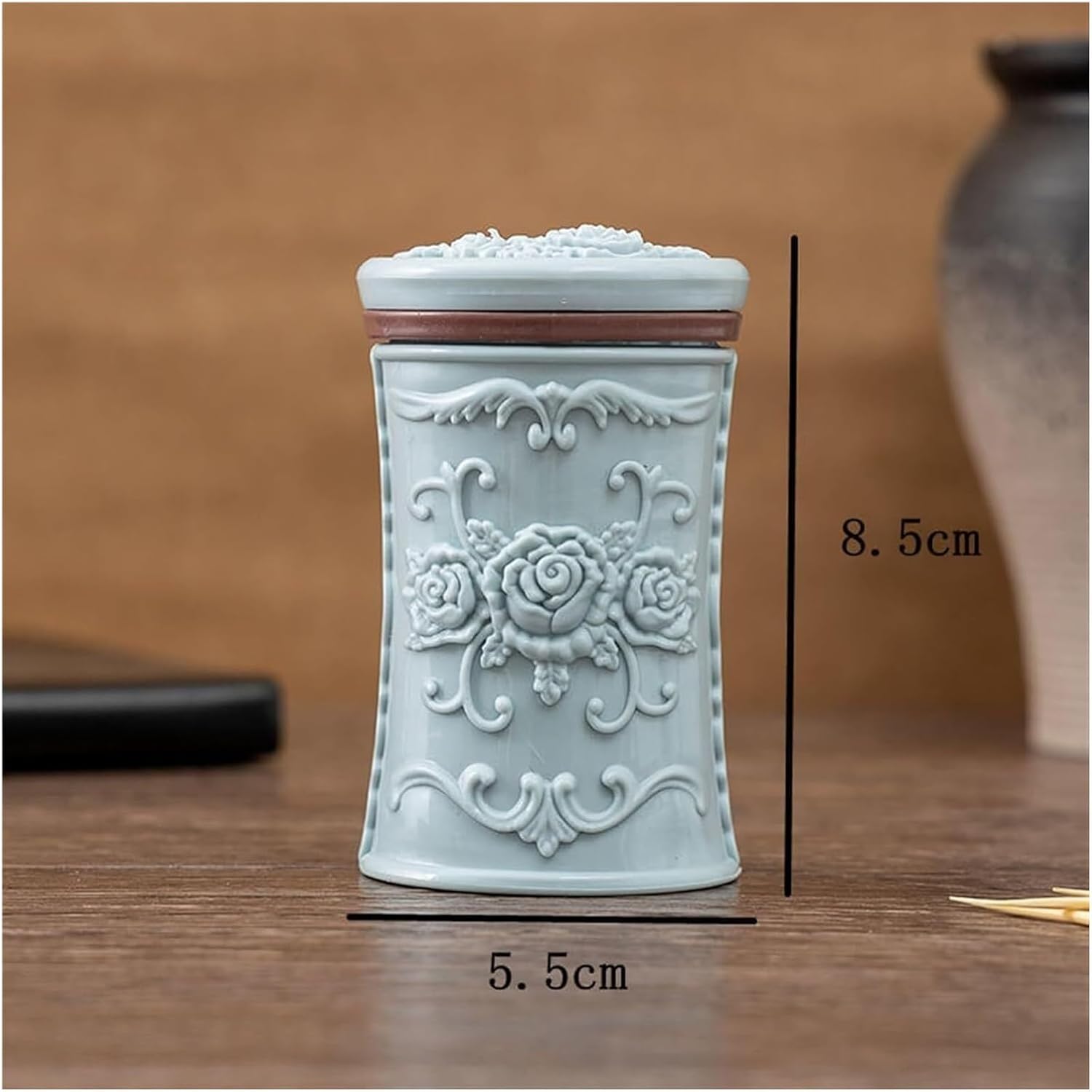Toothpick Holder, Dispenser Container Holder Case Box for Office(Beige)