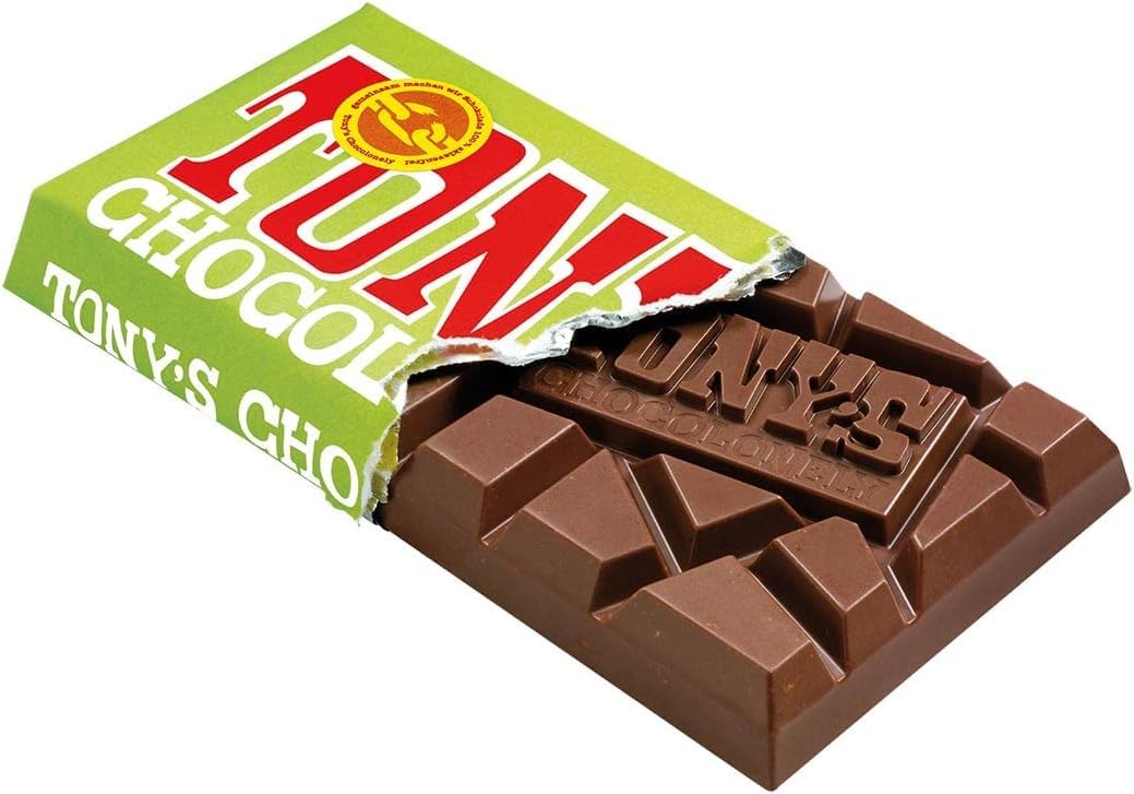 Tony's Chocolonely Milk Chocolate Bar, Creamy Hazelnut Crunch Flavour 180g, Perfect Combo (Product Of UK) Get Flavourito Kunafa Chocolate 20g Absolutely Free From DECADENT FOODS 2