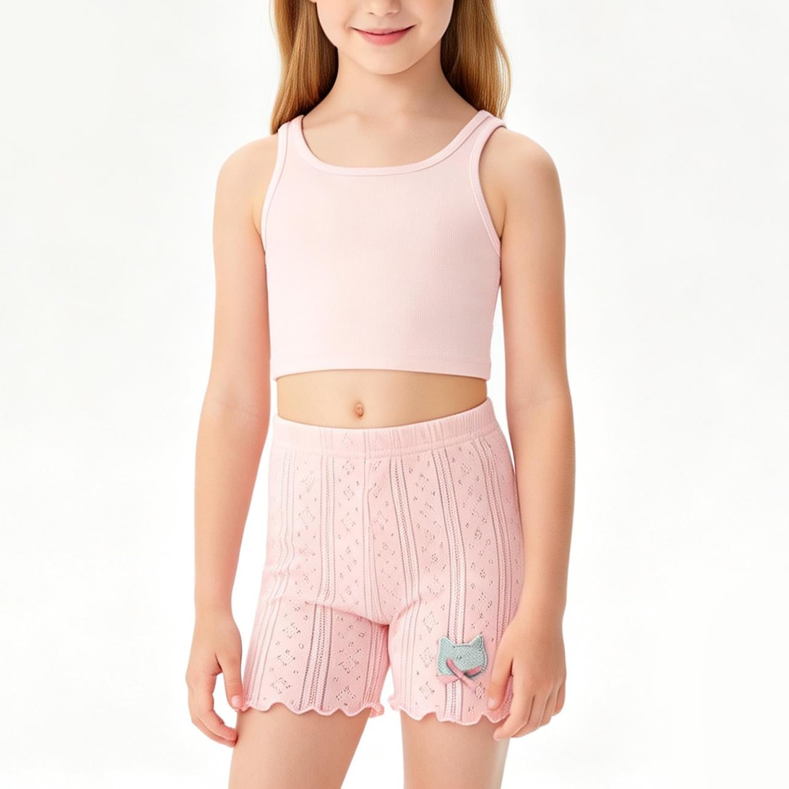 Chicduo Confezione da 4 pantaloncini da bici per ragazze pantaloncini in cotone pantaloncini estivi per bambini pantaloncini di sicurezza per bambine