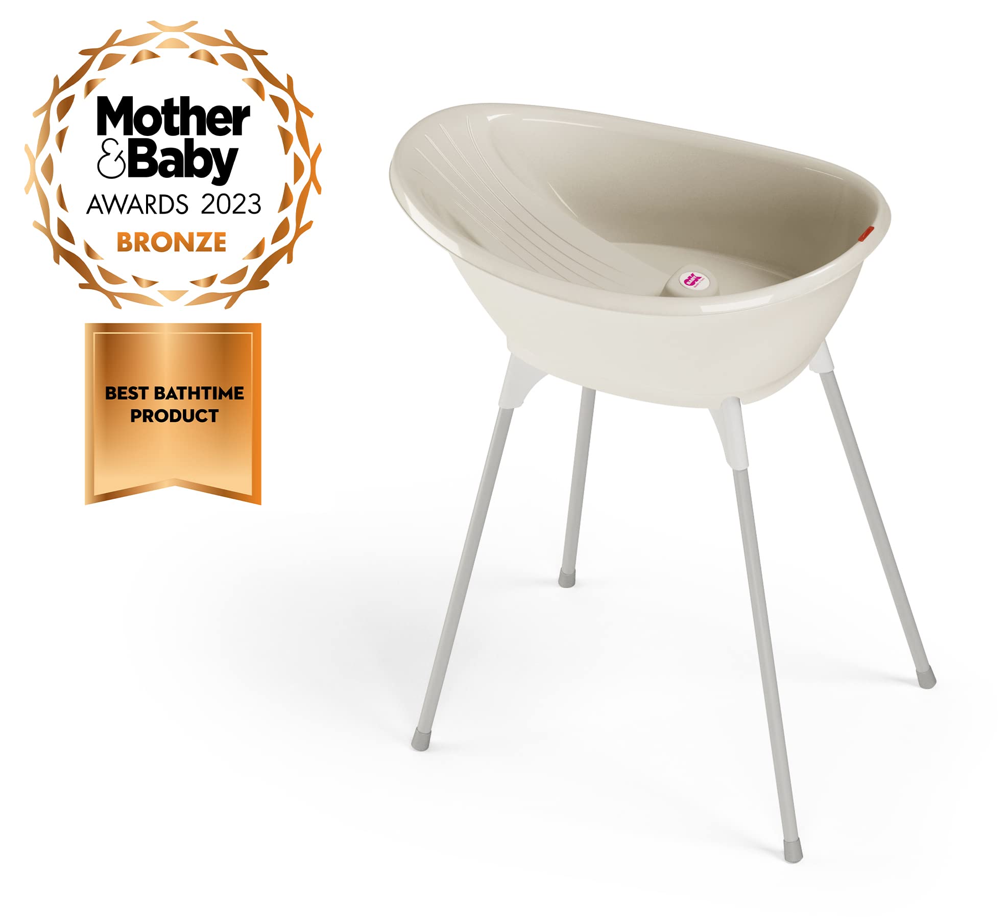 OKBABY Kit Vaschetta Bella e Cavalletto di Supporto - per il Bagnetto del Neonato 0-12 Mesi - Vaschetta Bianca