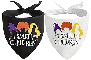 Halloween Hocus Pocus Dog Bandanas: I Smell Children Witch Dog Scarves