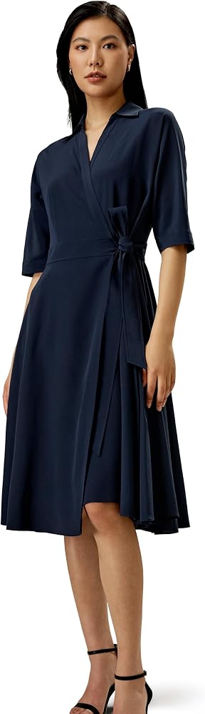 princess polly baby blue dress Chloe Wrap Over Silk Midi Dress Sky Blue S