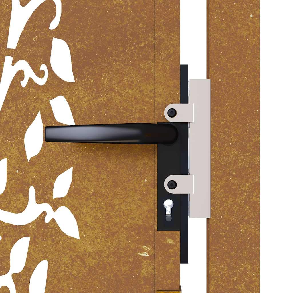 vidaXL Cancello da Giardino 100x175 cm in Acciaio Corten Design Albero, cancello in metallo, cancello da giardino anteriore, cancello da giardino con serratura