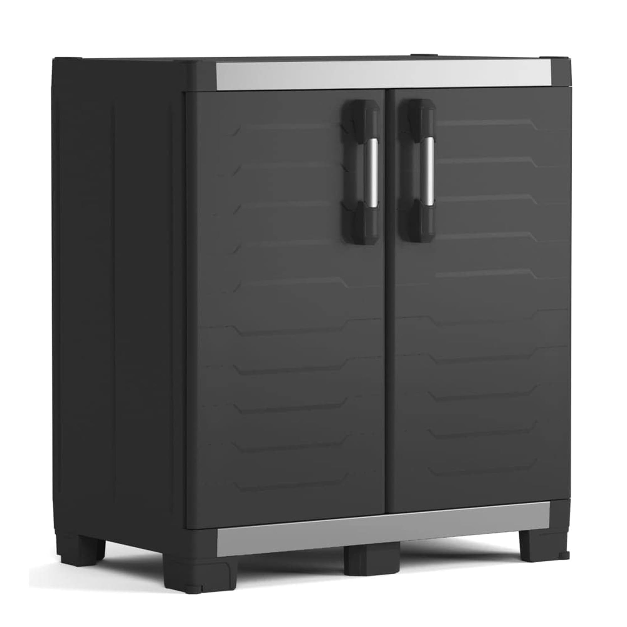 Keter | Armoire Basse XL Garage, Noir, 89 x 54 x 99 cm, Plastique