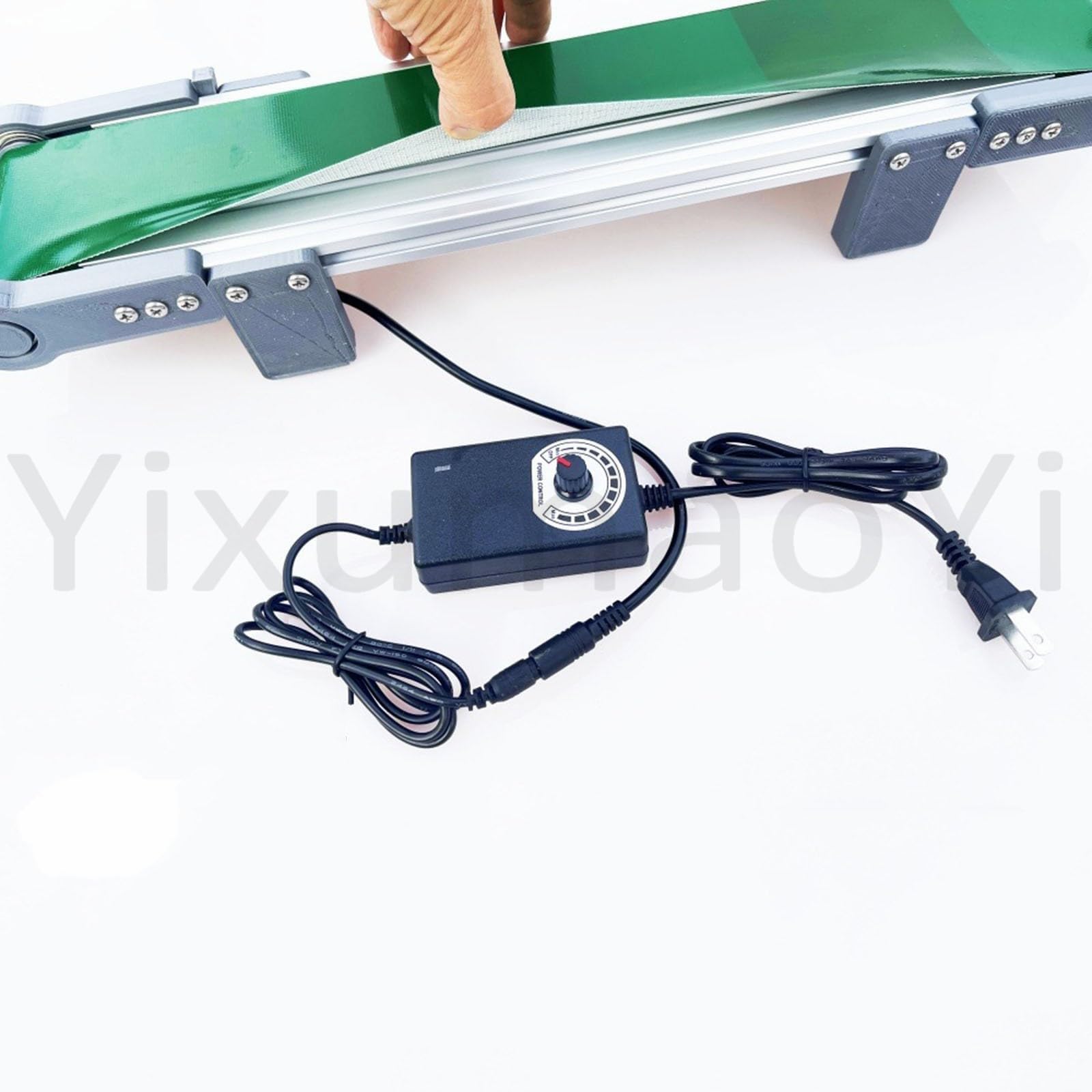 Genérico Cinta Transportadora de Escritorio Eléctrica, Cinta Transportadora Pequeña For Carga, Dispositivo de Experimento de Fricción, Velocidad Ajustable 1,8 A 7,6 Cm/s,Green-10x100cm