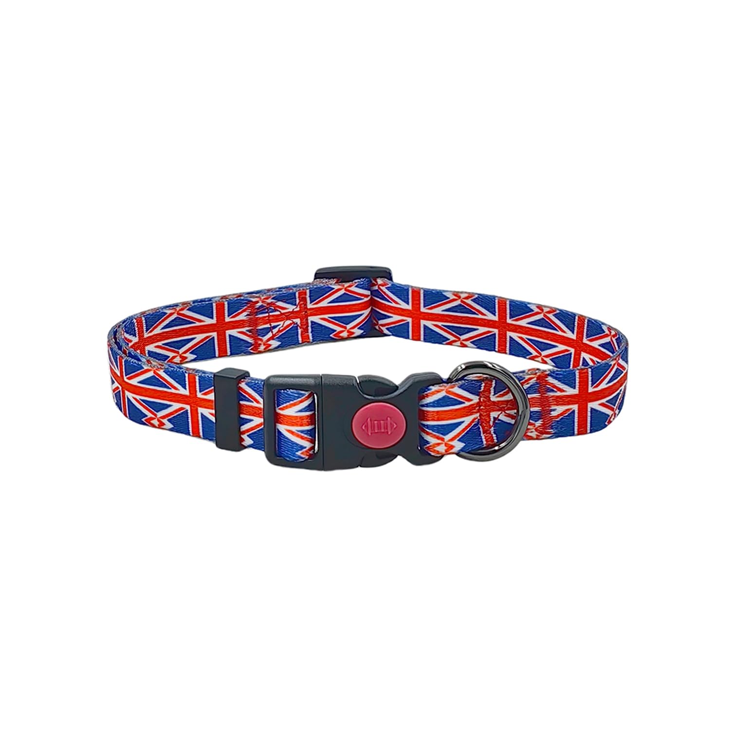 Olahibi Dog Collar and Leash Combo Set, Union Flag Pattern, Polyester Material, 150CM Matching Leash, for Small Dogs.(S,Union Flag) - Image 2