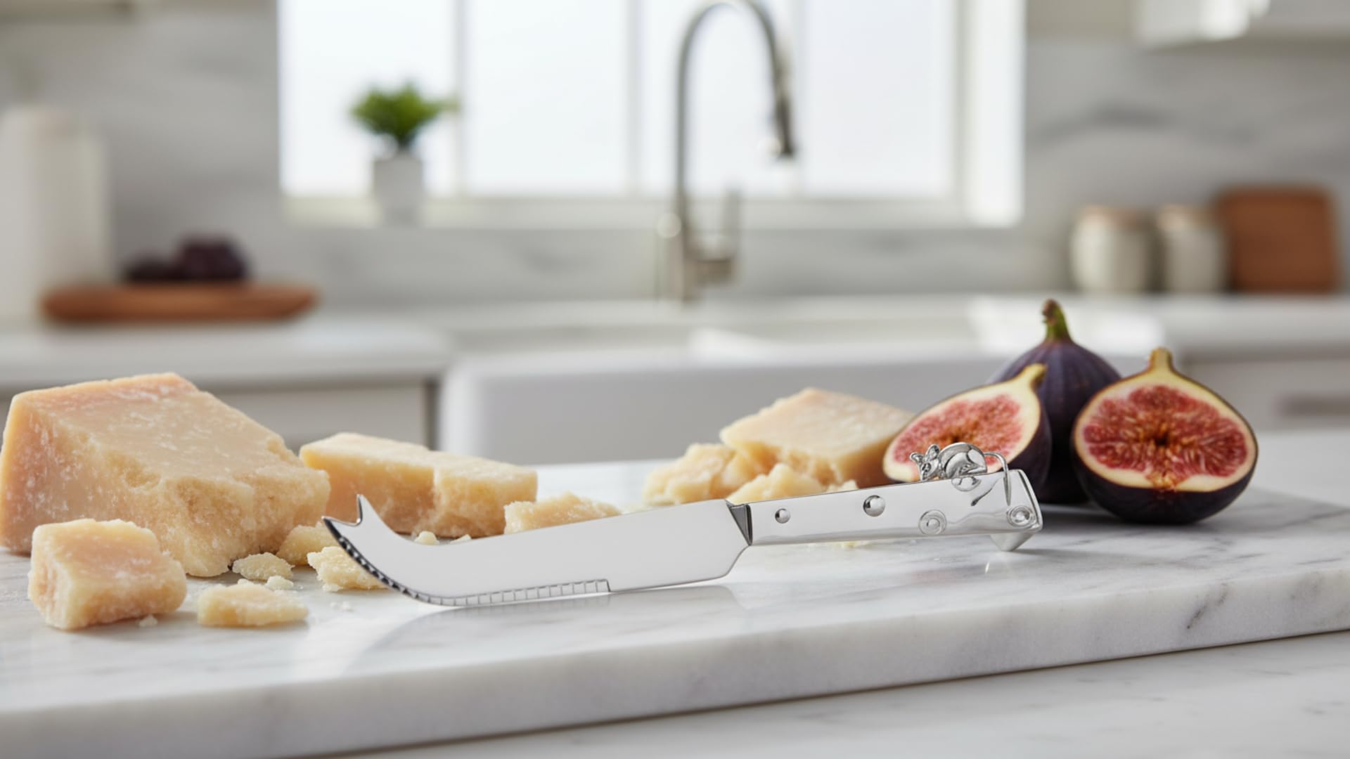 Käsemesser Set 6-teilig Versilbert – Maus & Käse Design – 15,5 cm – Anlaufgeschützt & Inkl. Geschenkbox
