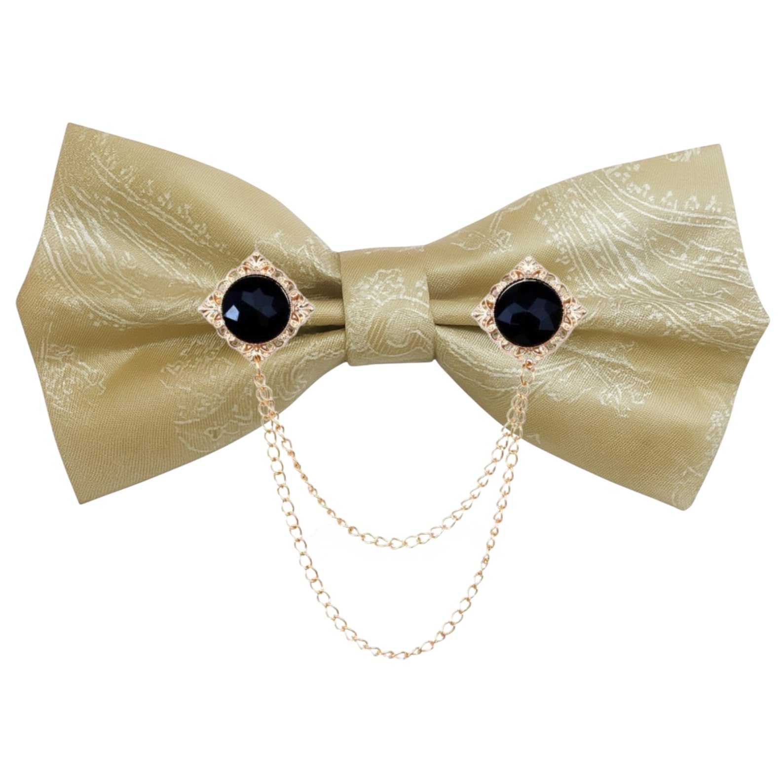 Premium Designer Red Bow Tie with Gold Chain & Gem Brooch | Luxury Party, Wedding & Formal Wear Accessory for Men-image-21