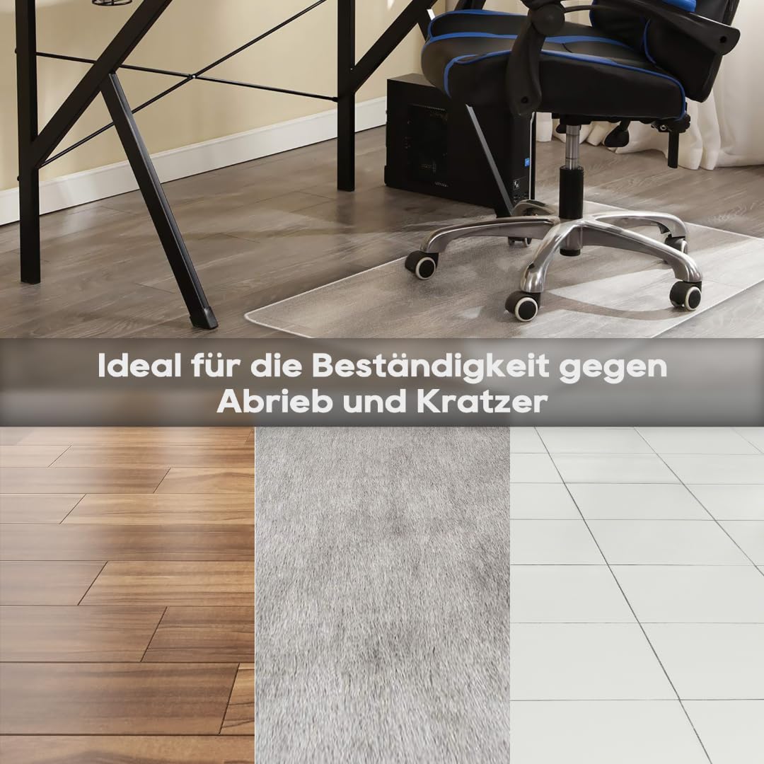 Bodenschutzmatten 110 x 140 cm - Kratzfest, rutschfest, hochwertige Materialien, effektive Geräuschdämmung, hervorragende Gleiteigenschaften, anpassungsfähig an die Raumgestaltung