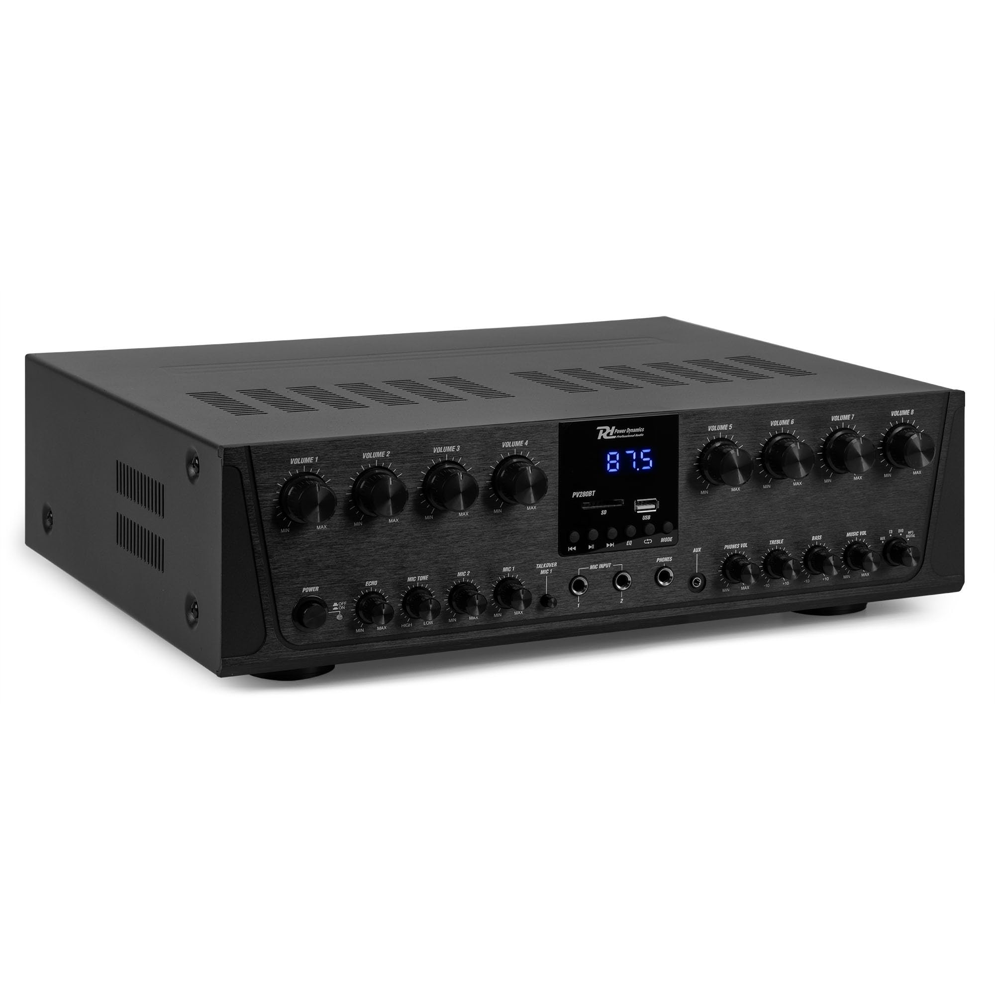 IMPIANTO AUDIO FILODIFFUSIONE 8 ZONE AMPLIFICATORE CON BLUETOOTH+CASSE AUDIO (ALTOPARLANTI NERI)