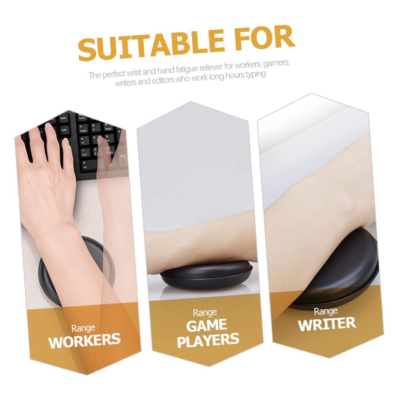 STOBOK Poggiapolsi per Tastiera in Pu Nero, Morbido e Confortevole Forma Rotonda, Facile da Trasportare e Conservare, per Accessori Ufficio e Supporto Polso Mouse