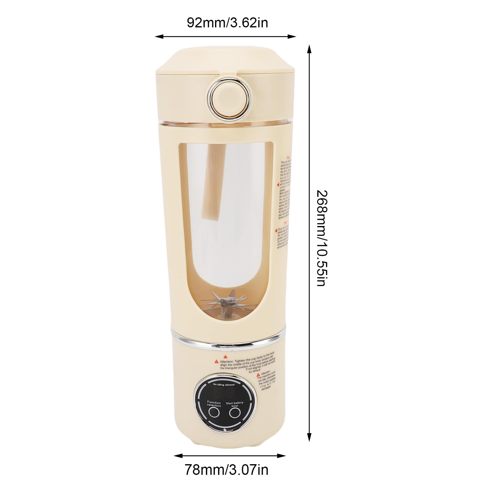 Luocute Przenośny Blender, 700 Ml 7,4 V 12 Ostrzy ładowani Mini Mikser Owocowy Mini -sokowirówki, Odpowiedni do Gimnastycznego Biura Sportowego na świeżym Powietrzu (Beżowy)