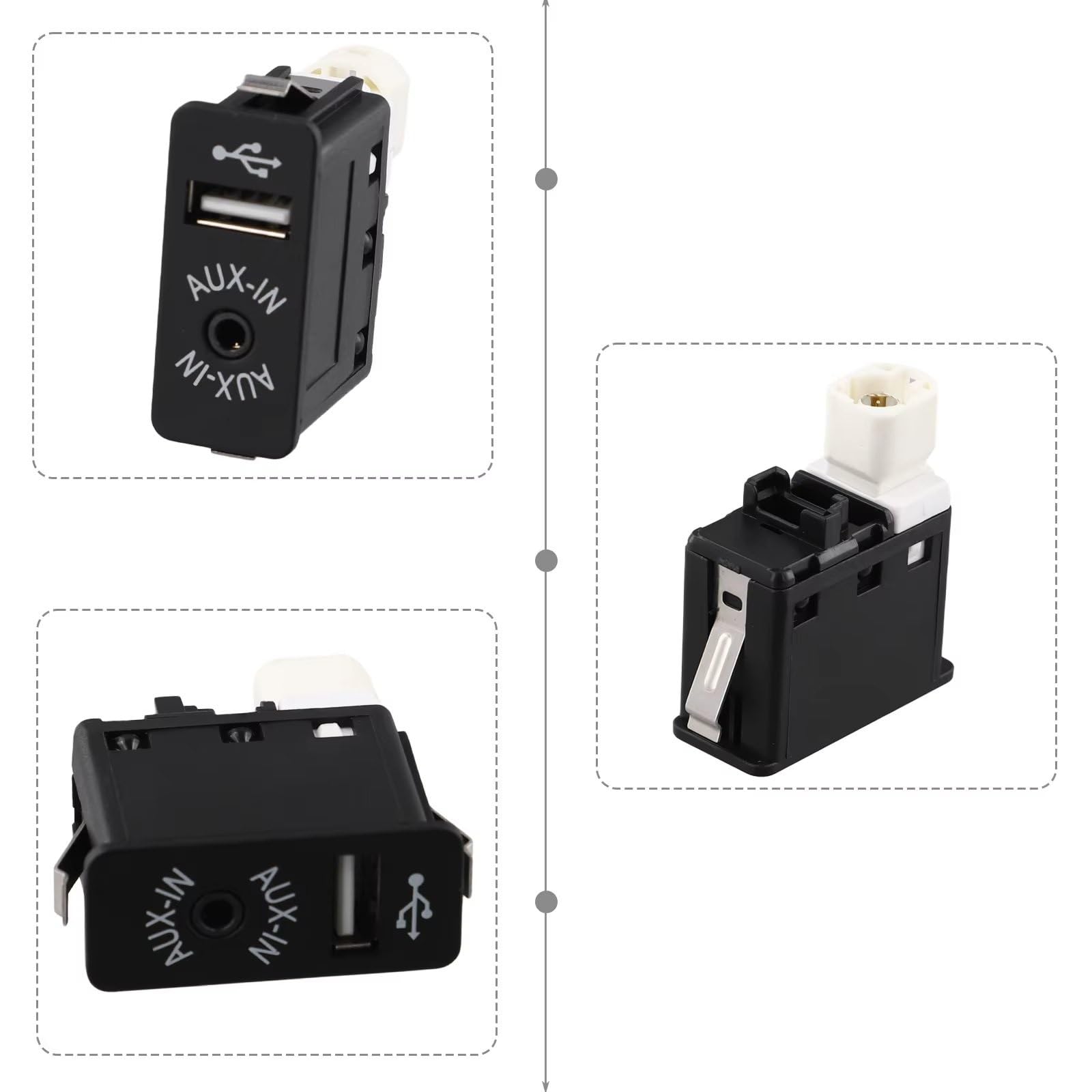 Złącze gniazda samochodowego AUX USB, do Mini, do Clubman R55, do Cabrio R57, do interfejs interfejsu przełącznika samochodowego AUX USB, do gniazda ładowarki 84109237653