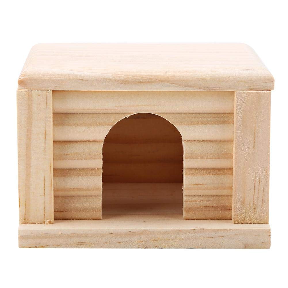 Casa de hámster de Madera Flat Top Hamster Cabin Hermosa casa de pequeños Animales para Hamster Rat Mouse