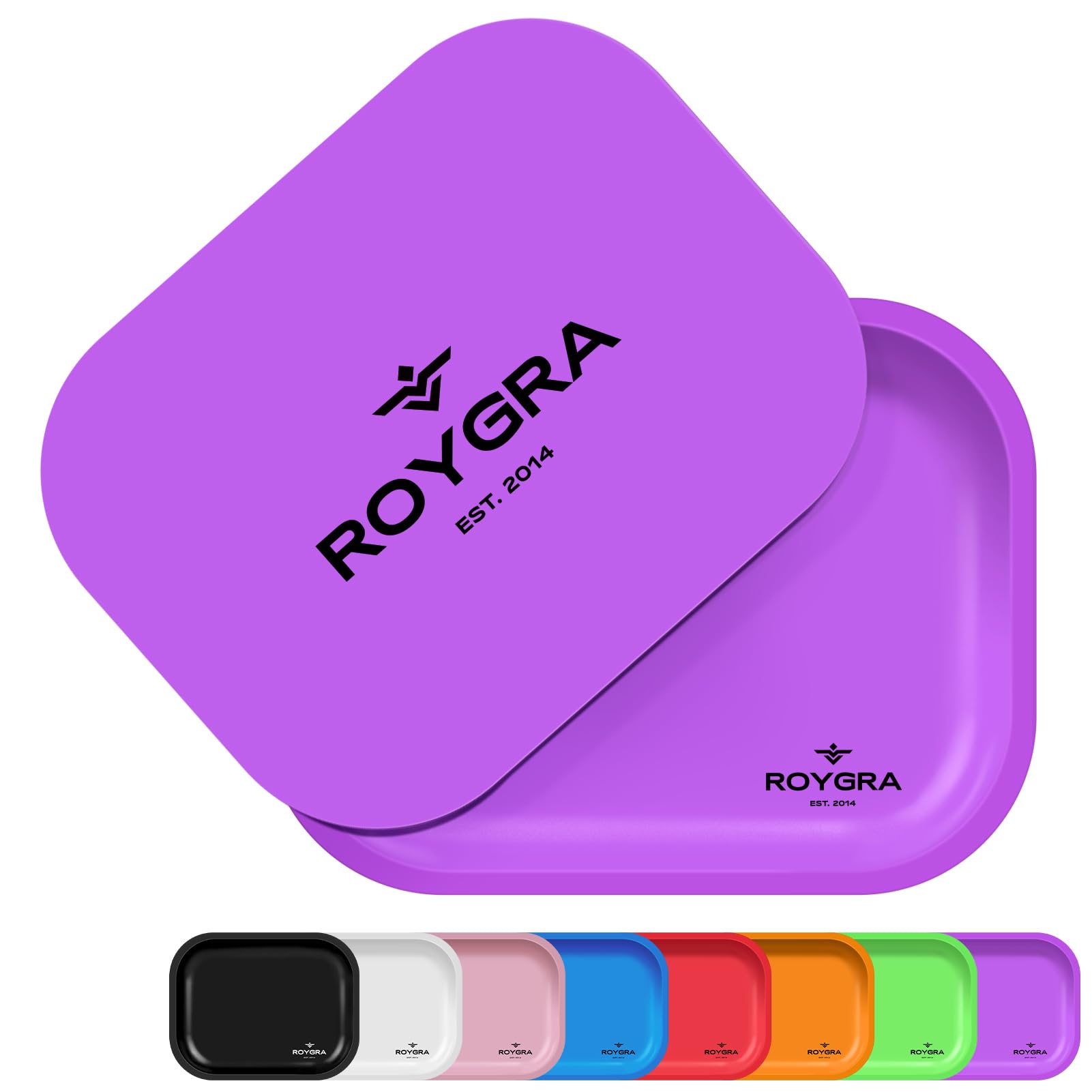 roygra Rolling Tray with Magnetic Lid, Tabletop Display Storage Decor Tray