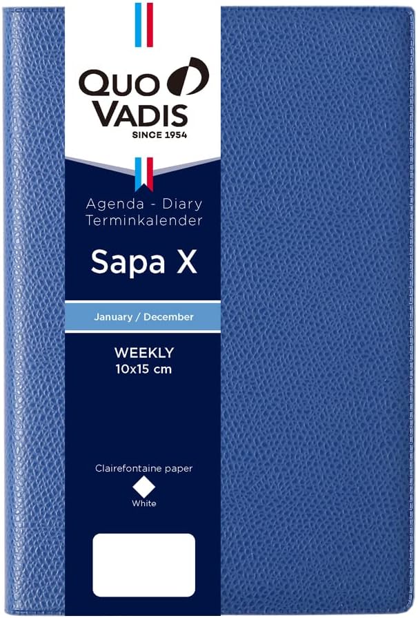 Quobadis QV98501bk Diary Notebook Diary "Suppax/Ampara" (Weekly Separate, Begins January, A6 Variation, 10 x 15 cm, 4 Languages) Black