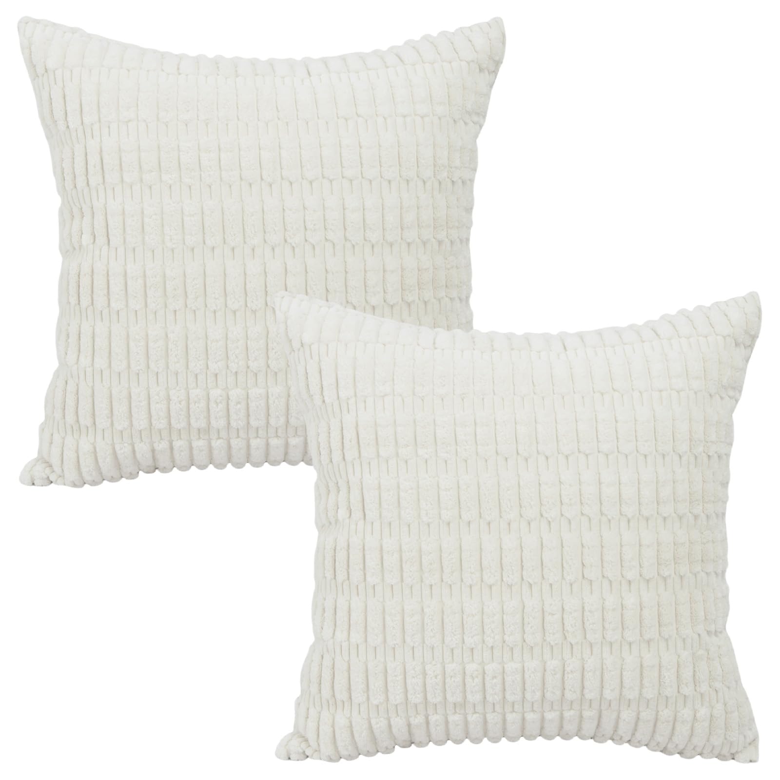 Betadistor Corduroy Cushion Covers Throw Pillow: Pack of 2 Modern Soft Pillowcase Decorative Textured Cushions for Home decor Sofa Bedroom Couch 45 x 45 cm 531-0705 - Image 4