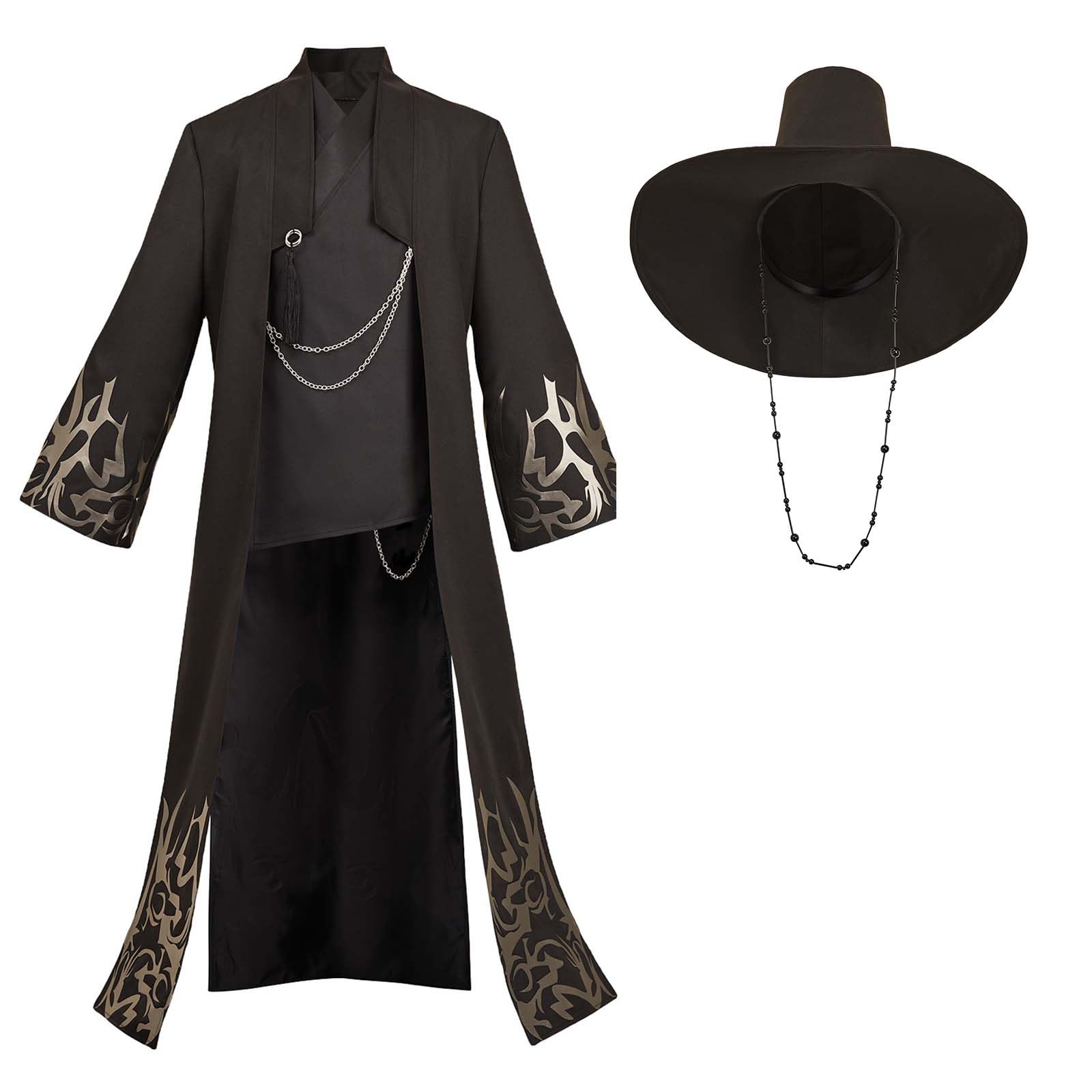 Jinu Disfraz Cosplay Traje Negro Abrigo Camisa Sombrero Traje Halloween Trajes