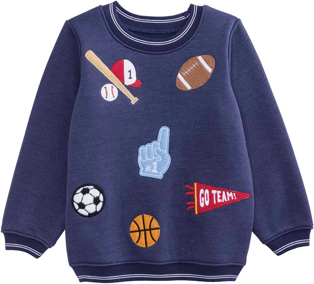 Mud Pie Boys Kids Sports Patch Sweatshirt