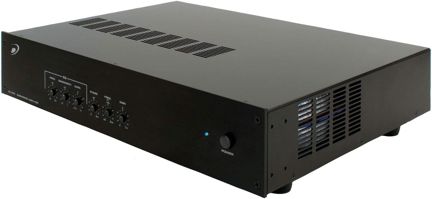 Dayton Audio SA1000 Subwoofer Amplifier, 1000-Watt Class-AB Power with Parametric EQ & Bass Controls, Rack-Mountable