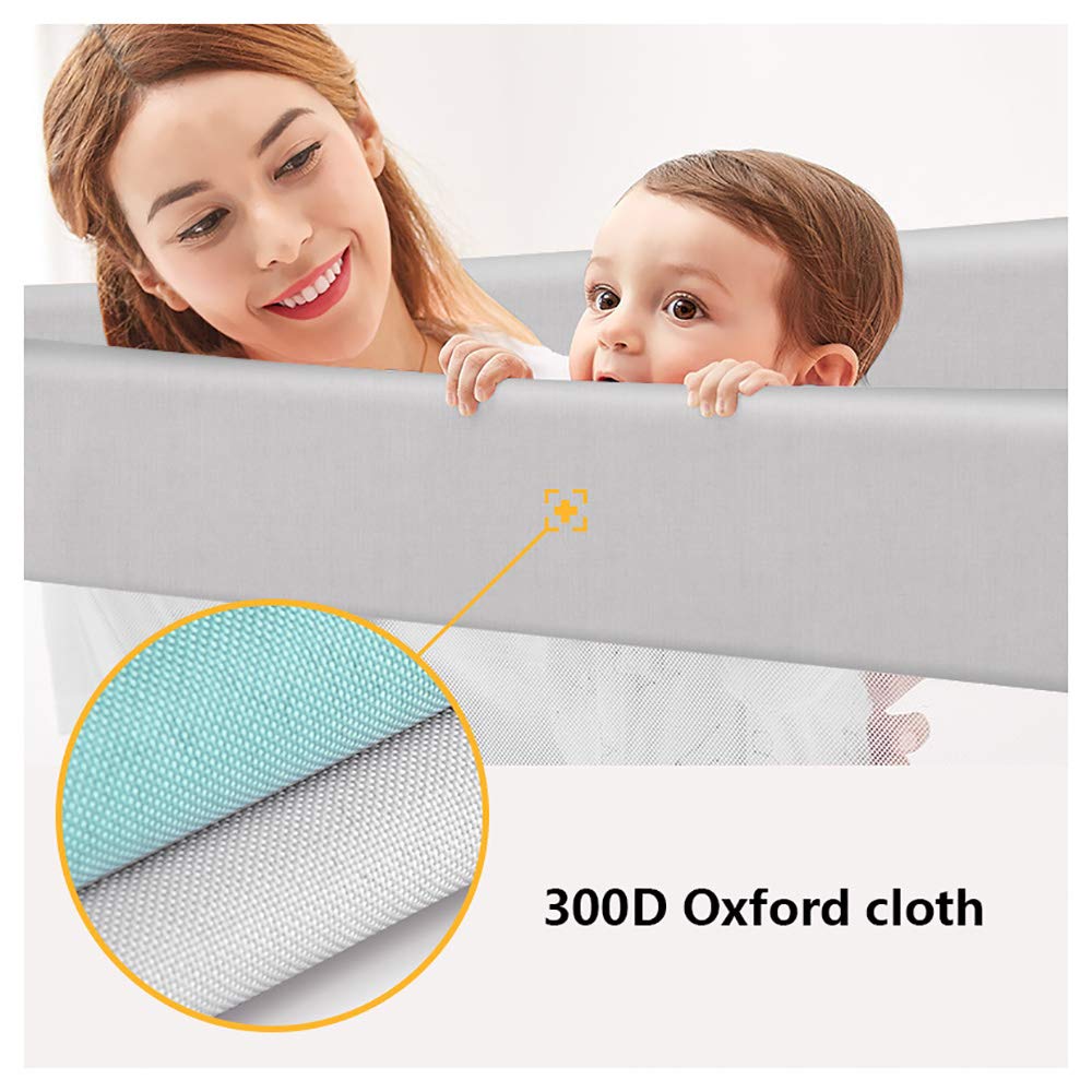 Barandilla para Cuna, Bisel de cabecera Ajustable con elevación Vertical para niños, Valla de Cama con conexión anticolisión, Verde, 1,8 m