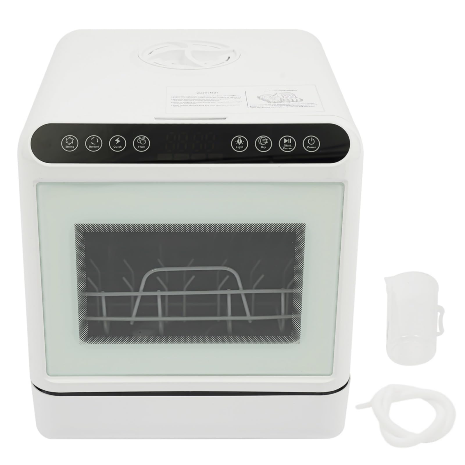 Lavastoviglie da 1100 W, 6 l, mini lavastoviglie con 4 modalità di lavaggio, asciugatura ad aria calda, 2 livelli di supporto push-pull, senza installazione, lavastoviglie da tavolo, autoportante per