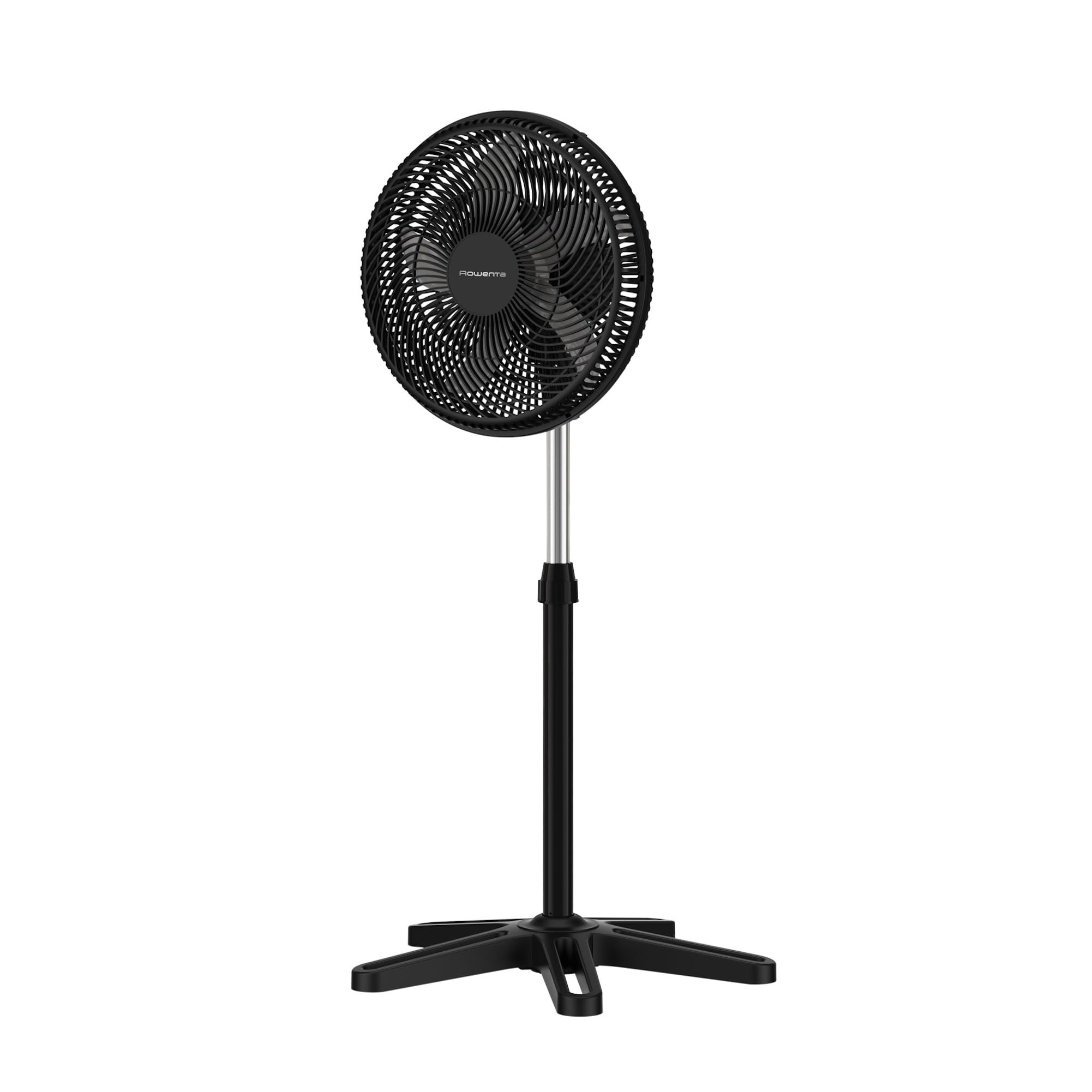 Rowenta Turbo Essential Ventilateur sur pied, Puissant, Design, Durable, Performant, Ecoconçu, 3 vitesses VU3110F3, Noir