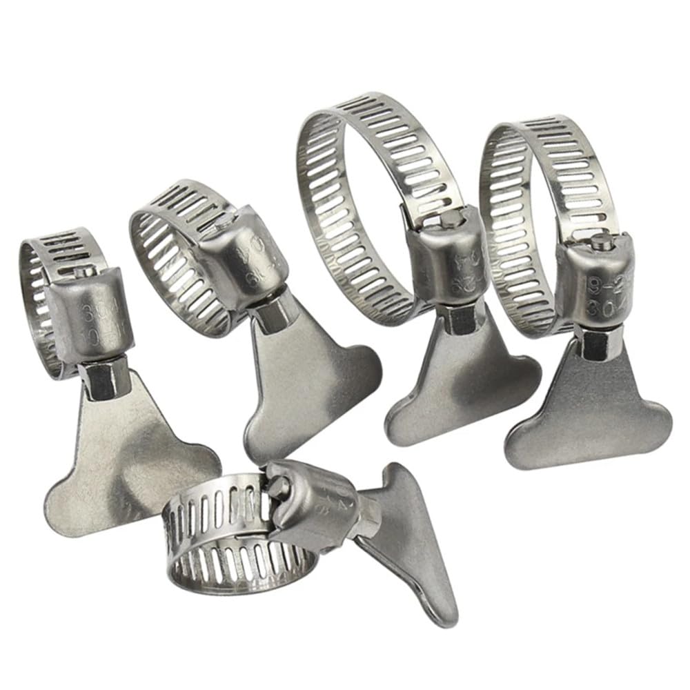 Morsetto per tubo dell'acqua in acciaio inossidabile 304 Morsetto per trachea Morsetto di bloccaggio fisso con maniglia Cerchio per gola Cerchio per tubo a torsione manuale Tubo per olio, 155,178 mm (