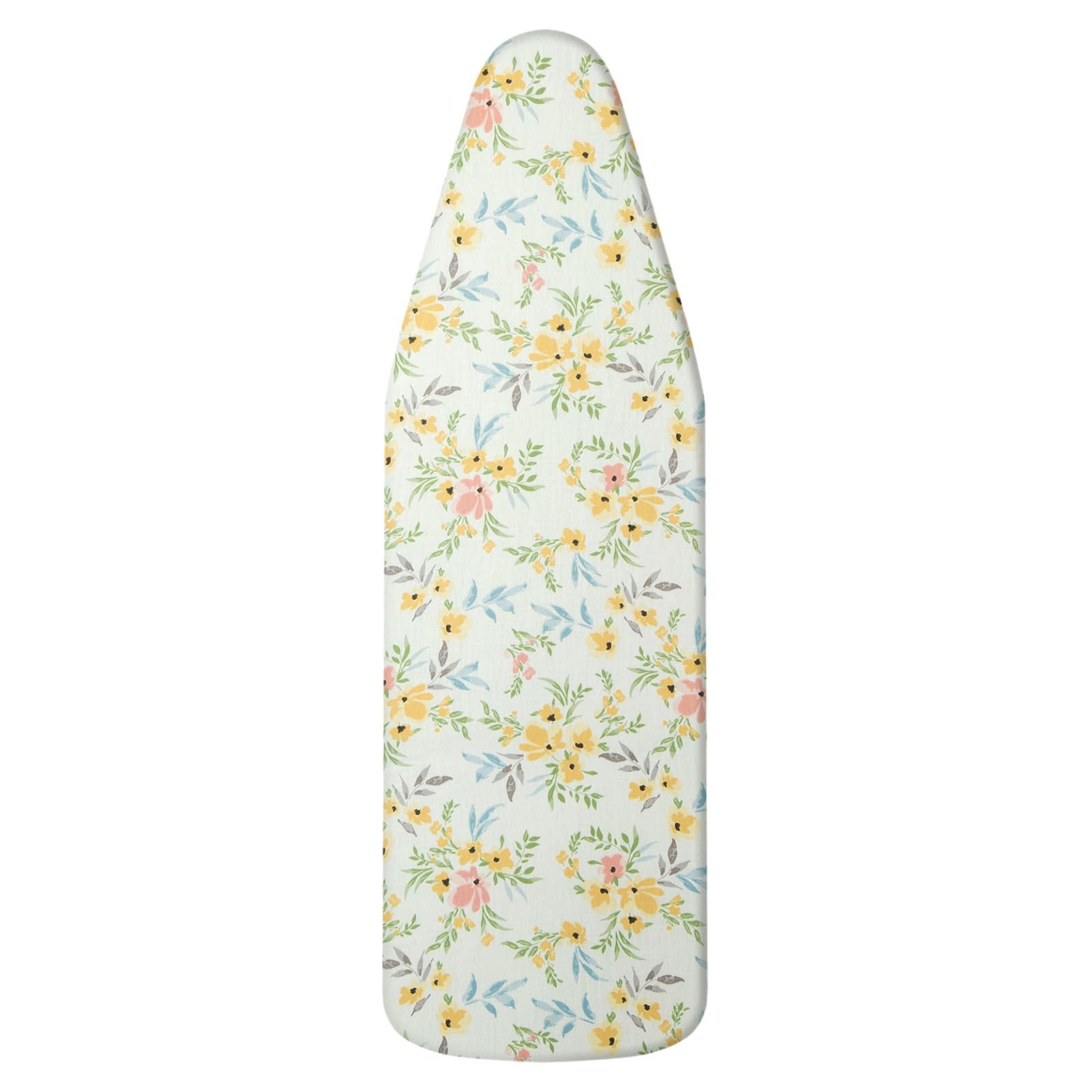 Wbqyipd Yellow Floral Ironing Board Cover And Pad, Thick Padding, Resist Scorching And Staining, Elastic Drawstring, Adjustable Fastener, Heavy Duty Padded Iron Board Covers(90X45cm)