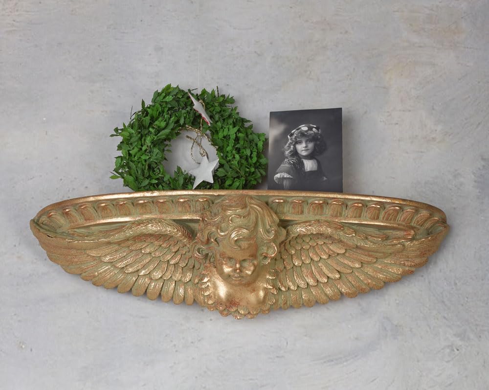 Wandkonsole Engel Konsole Gold Wandablage Wandregal 48 cm lup141 Palazzo Exklusiv